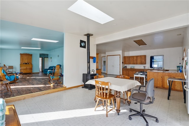 dining space featuring light hardwood / wood-style floors