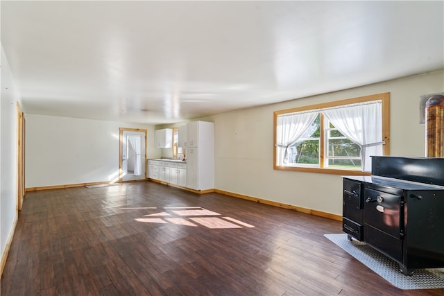 living room with dark wood-type flooring