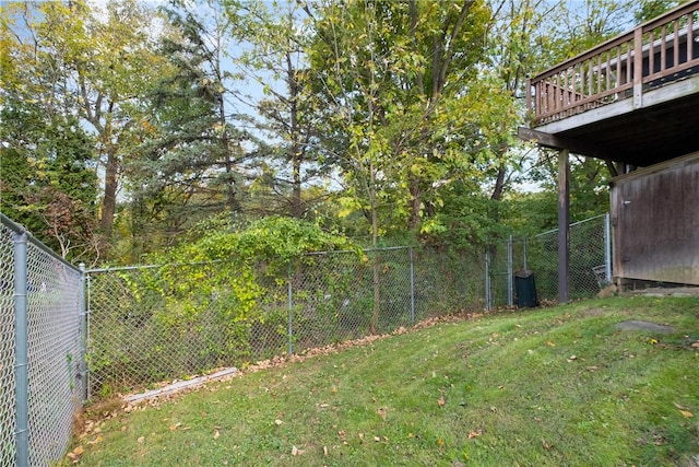 view of yard featuring a deck