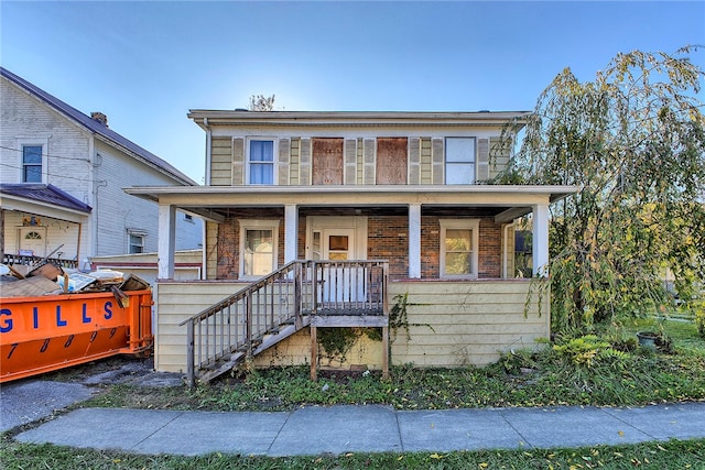 view of front of home with covered porch