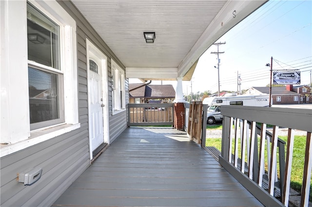 deck with covered porch