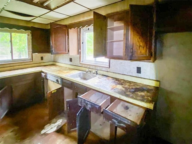 kitchen featuring light countertops and a sink