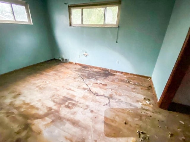 view of spare room