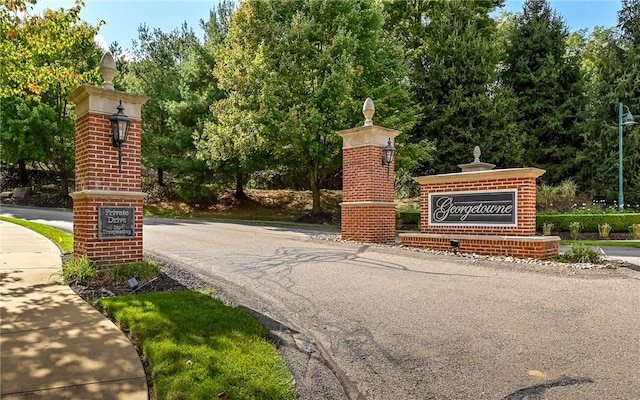 view of community sign