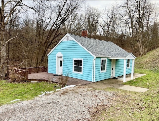 view of front of house featuring a deck