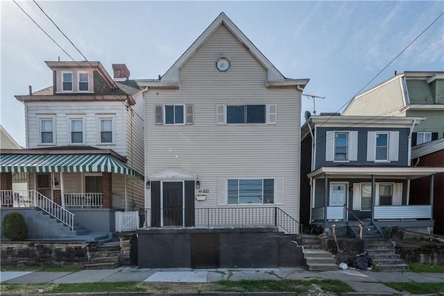 view of front of property with covered porch