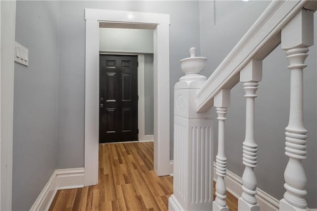 interior space with light hardwood / wood-style floors