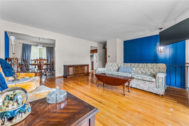 living room featuring hardwood / wood-style floors