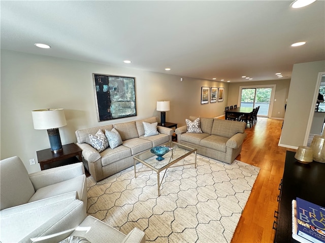 living room featuring hardwood / wood-style flooring