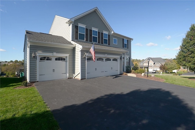 view of front of property with a front lawn