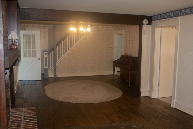 entrance foyer with dark wood-type flooring