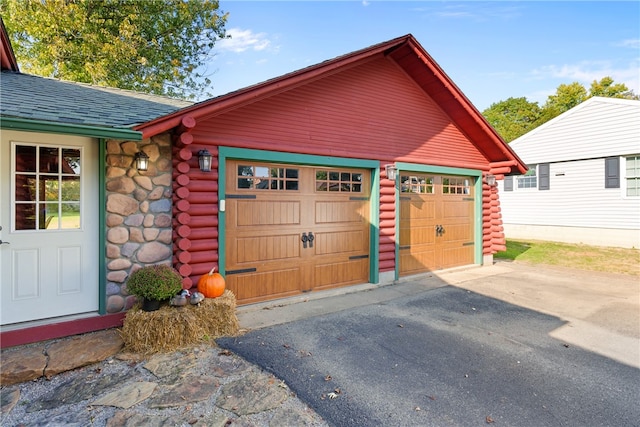 view of garage