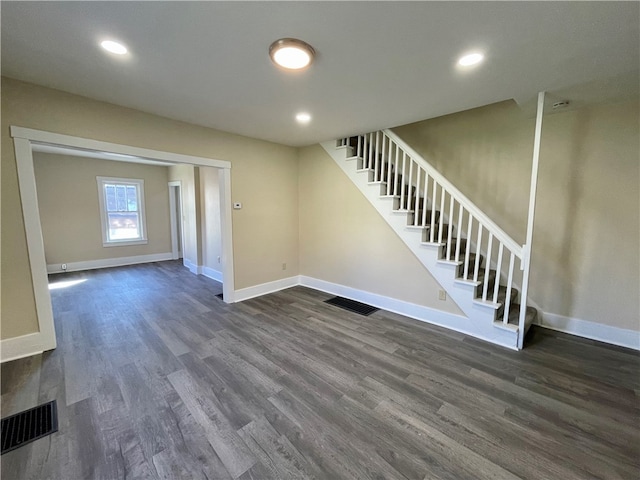 interior space featuring dark wood-type flooring