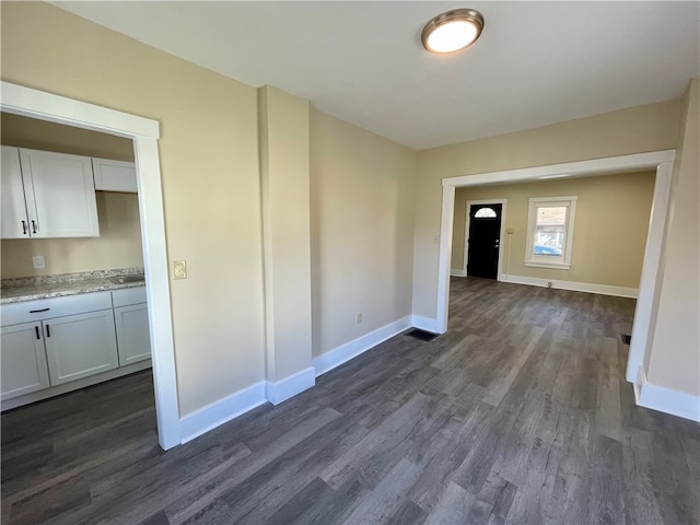 foyer entrance featuring dark wood-type flooring