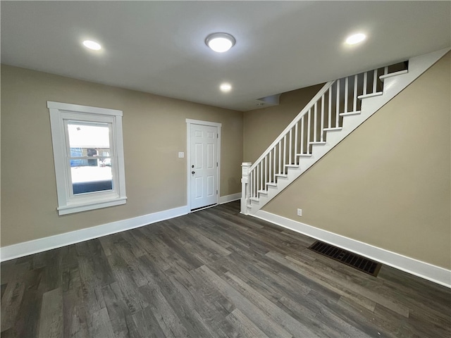 foyer featuring dark hardwood / wood-style flooring