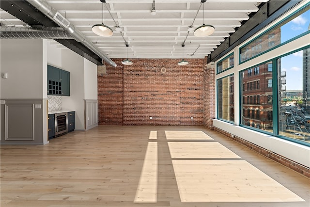 interior space featuring wine cooler