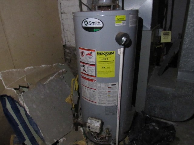 utilities featuring gas water heater