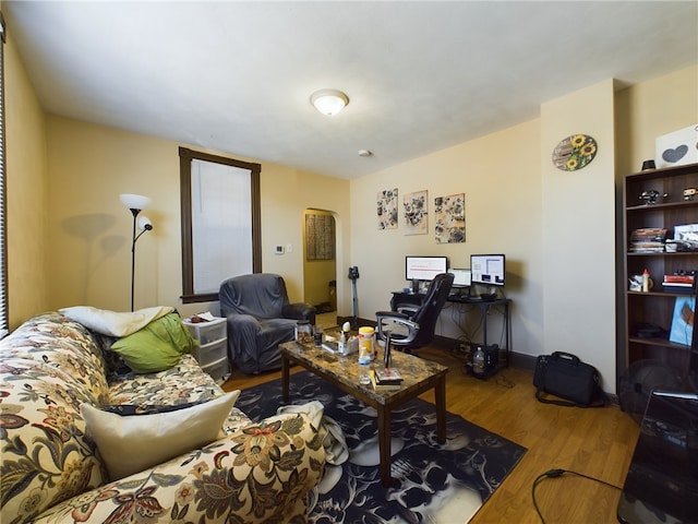 living room featuring hardwood / wood-style flooring