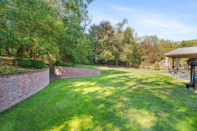 view of yard with a gazebo