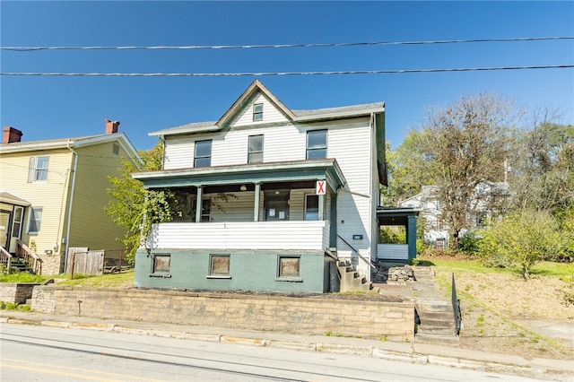 view of front facade featuring a porch