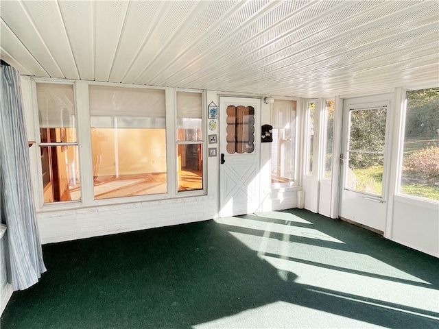 view of unfurnished sunroom