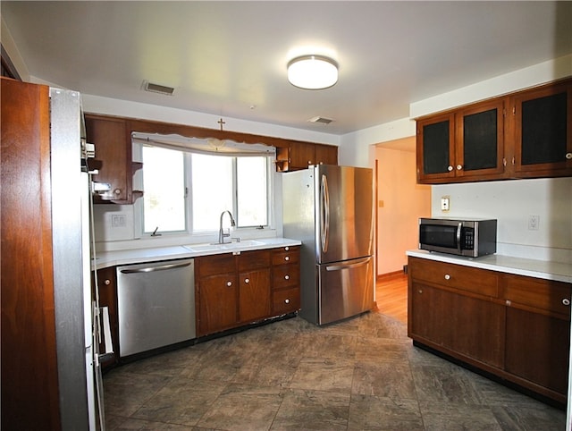 76 Broad St, West Bethlehem, PA 15345 - kitchen with light countertops, visible vents, appliances with stainless steel finishes, and a sink