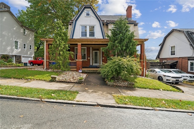 view of front of house featuring covered porch