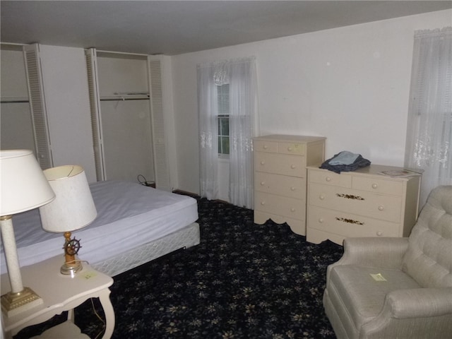 carpeted bedroom featuring a closet