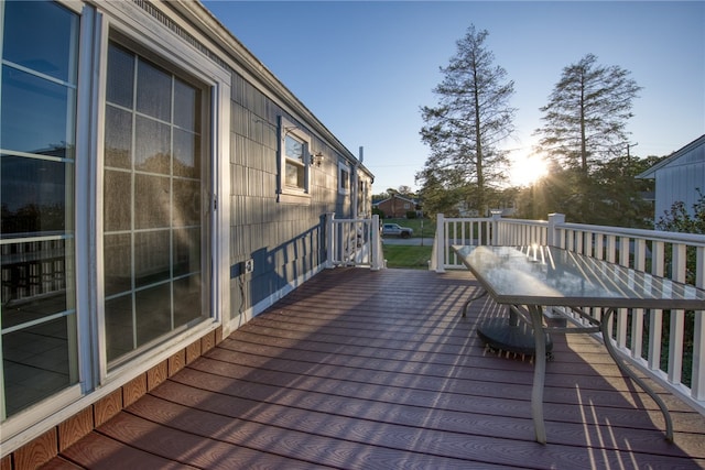 view of deck at dusk