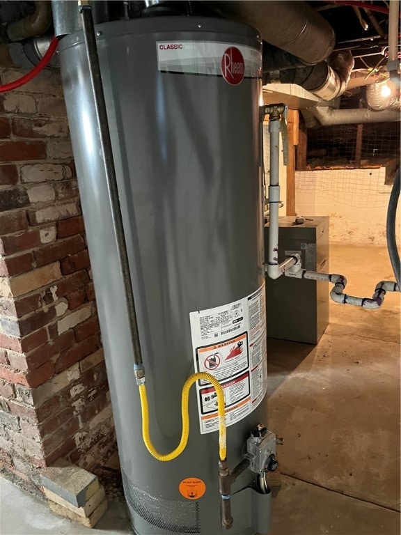 utilities featuring gas water heater