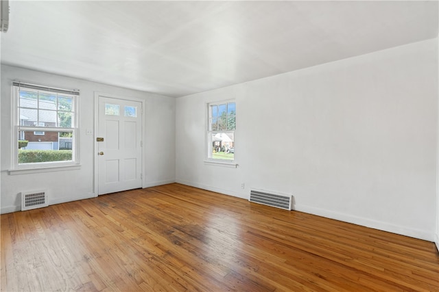 foyer with hardwood / wood-style flooring