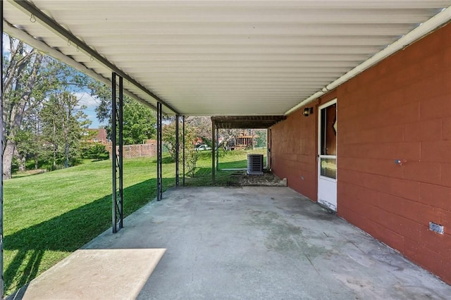 view of patio / terrace featuring central air condition unit