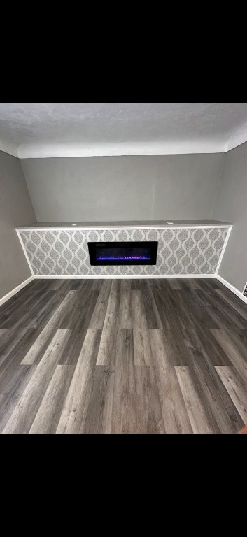 interior space with dark hardwood / wood-style floors