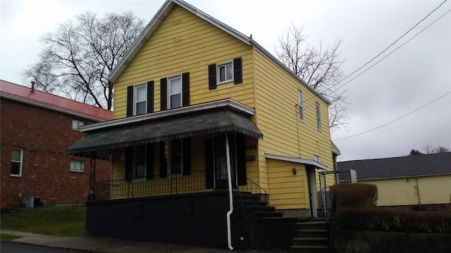 view of front of property with covered porch