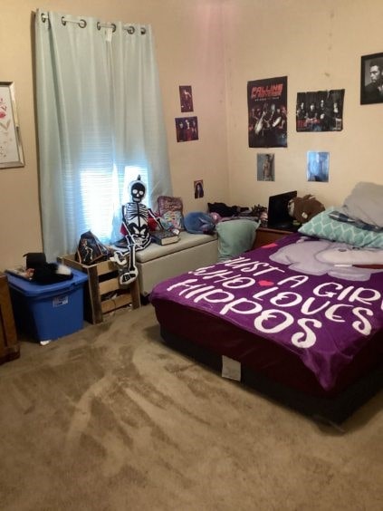 bedroom featuring carpet flooring