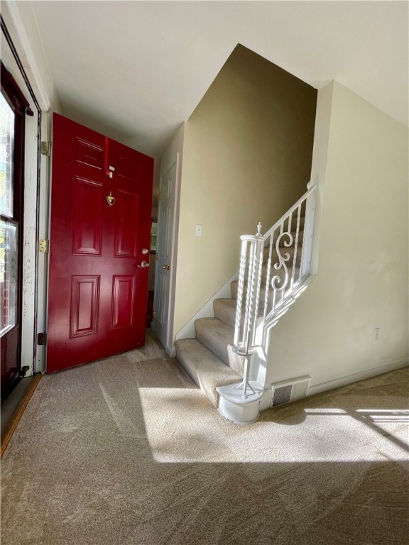 view of carpeted entryway