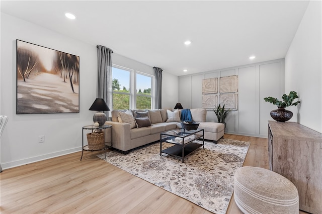 living room featuring light hardwood / wood-style floors