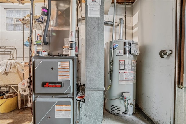 utility room with water heater