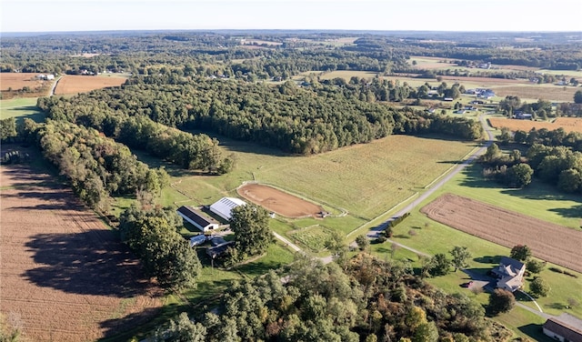 bird's eye view featuring a rural view