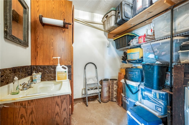 storage area featuring sink