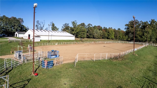 view of community with a rural view