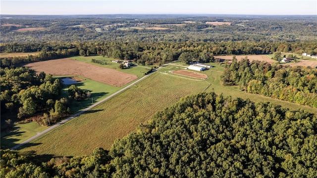 drone / aerial view with a rural view