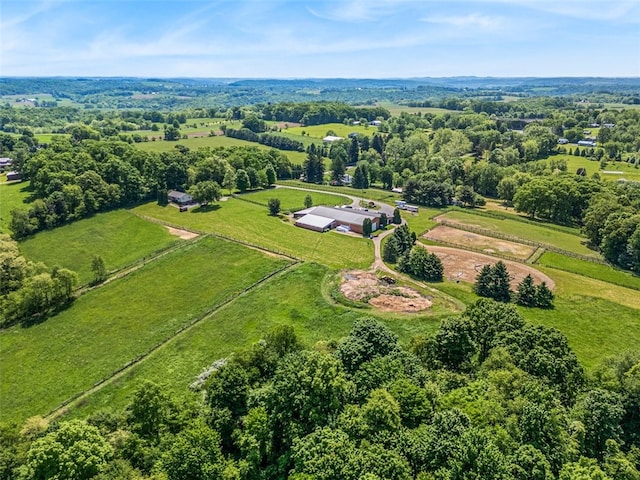 bird's eye view featuring a rural view