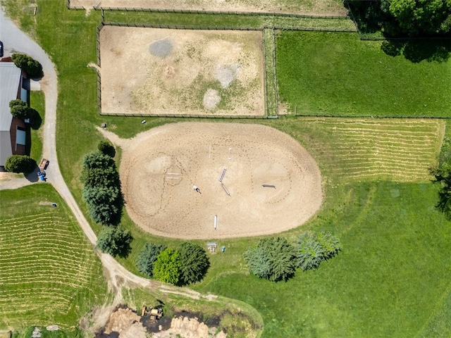 bird's eye view with a rural view