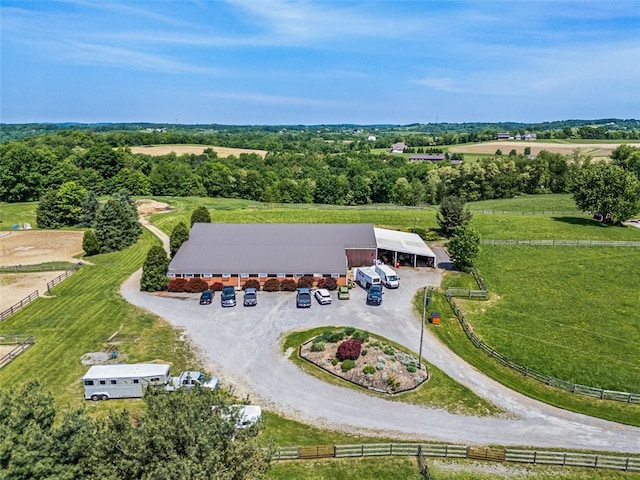 drone / aerial view featuring a rural view