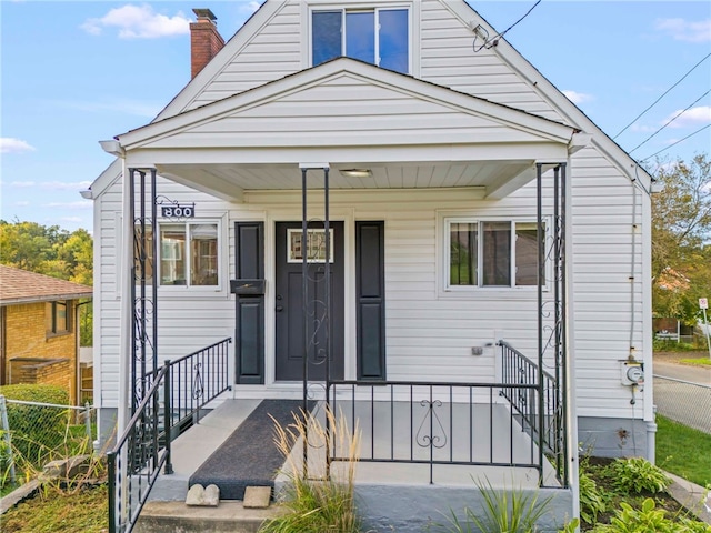 bungalow-style house featuring a porch