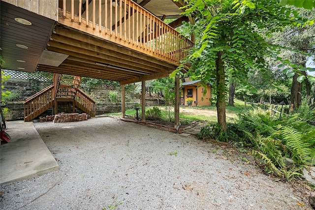 view of patio / terrace featuring a wooden deck