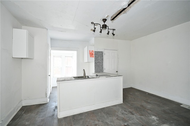 kitchen featuring sink and white cabinets