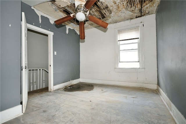 spare room featuring ceiling fan