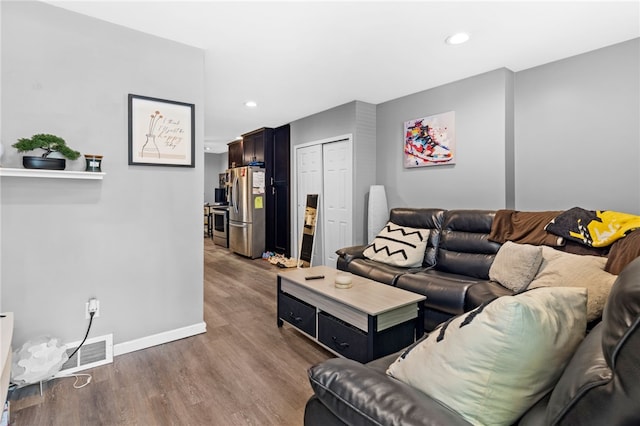 living room featuring hardwood / wood-style floors